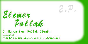 elemer pollak business card